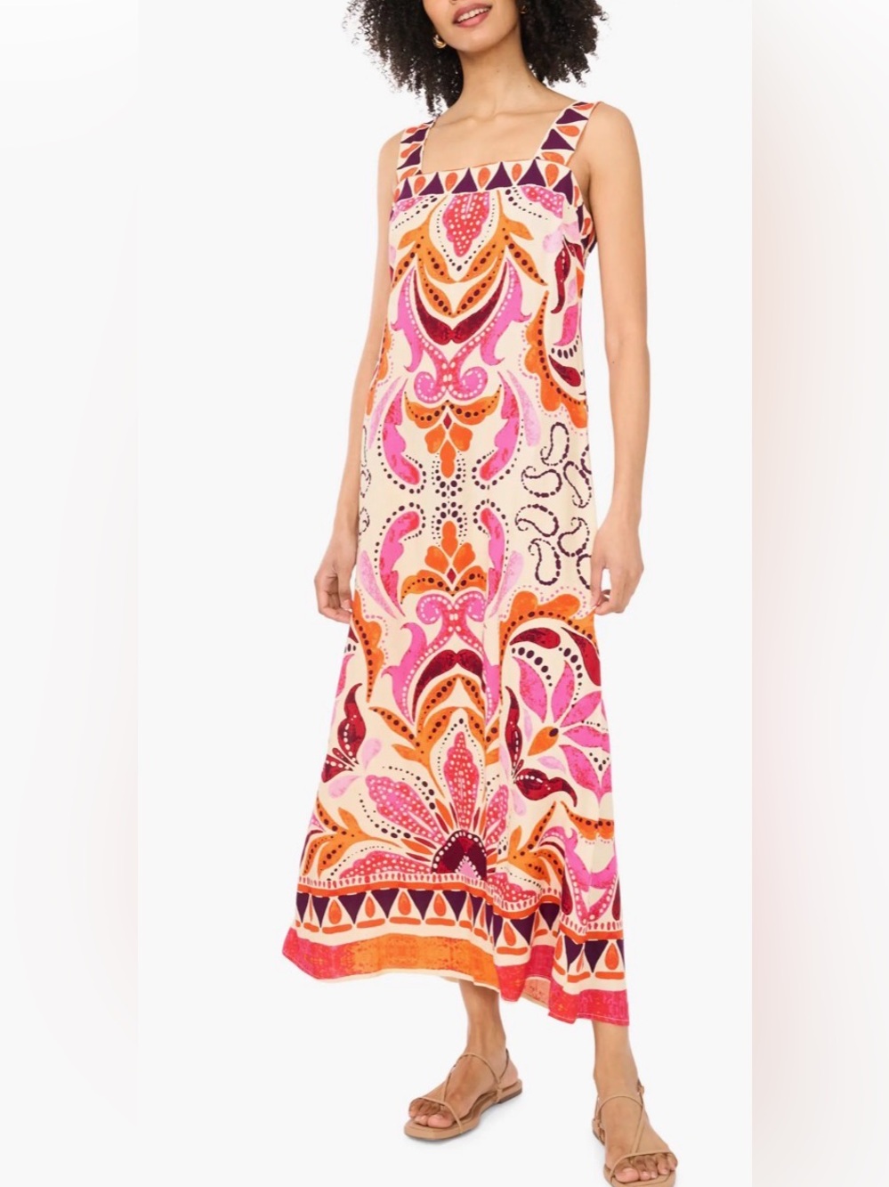 Vince Camuto Border Square Neck dress